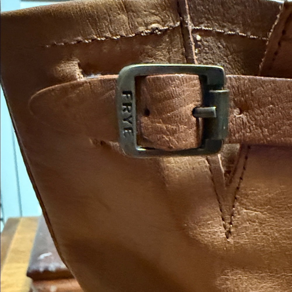 FRYE Veronica flex Short Brown Leather Moto Boots * Worn Once! - Picture 6 of 12